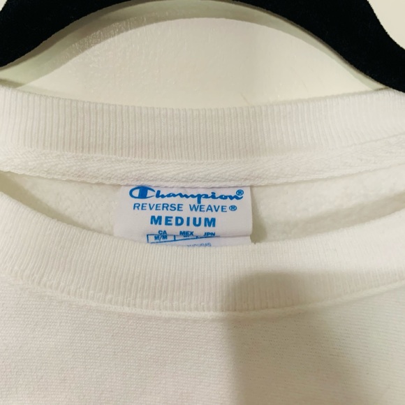 CHAMPION  White Reverse Weave Crew Sweatshirt - Picture 3 of 3